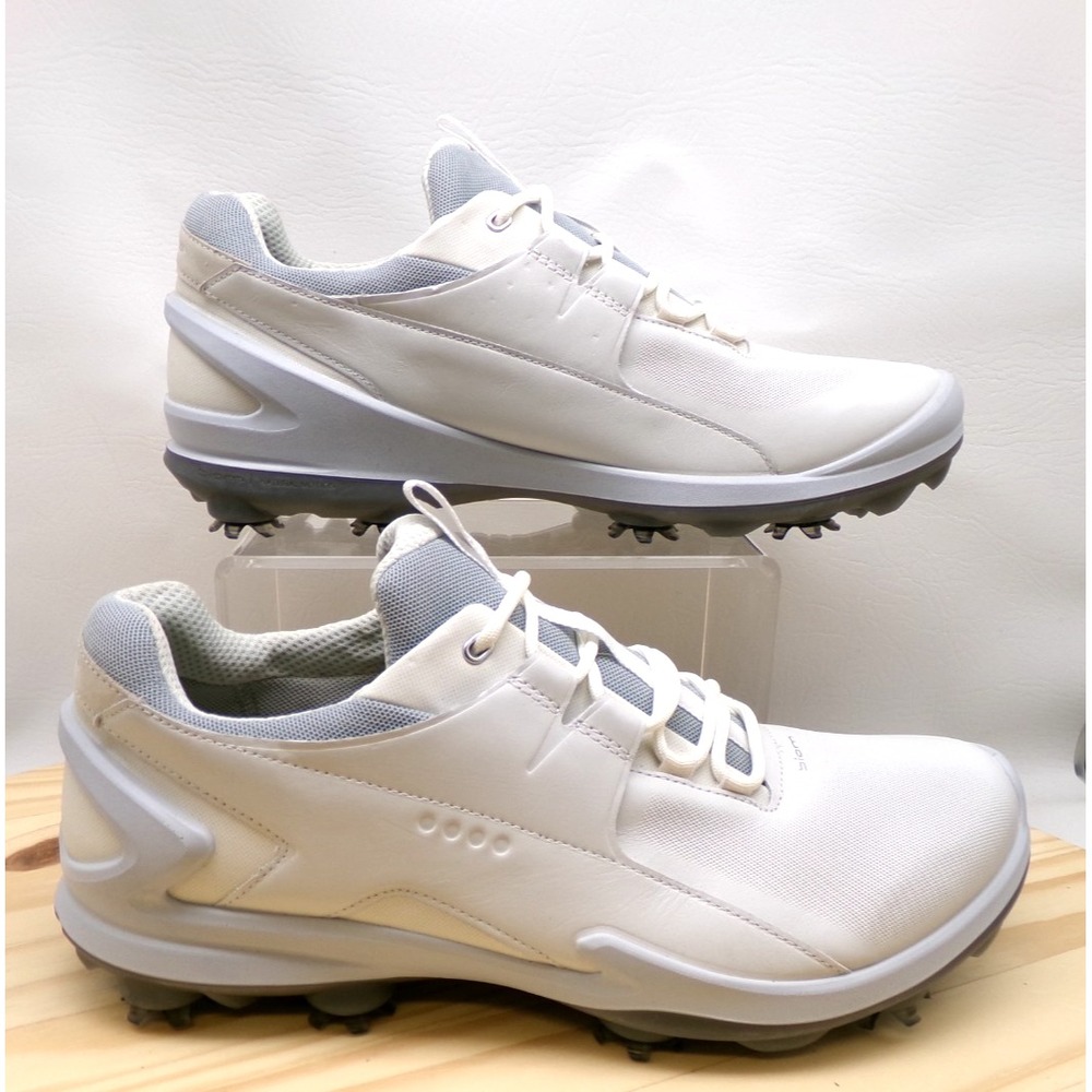 Ecco Biom Tour Golf Shoes Mens White Gray EU 45 US 11 - 11.5 Spikes Sneakers NEW